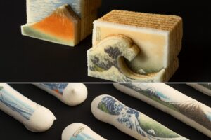 Read more about the article 가쓰시카 호쿠사이의 “가나가와 해변의 높은 파도 아래”가 디저트로