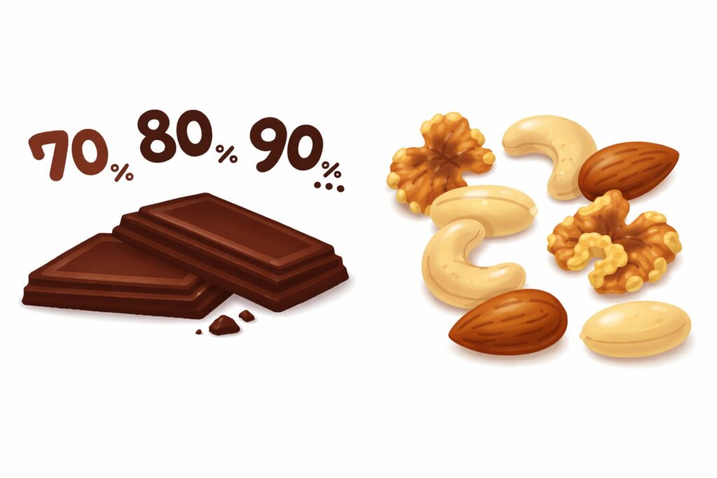 3. 견과류와 다크초콜릿