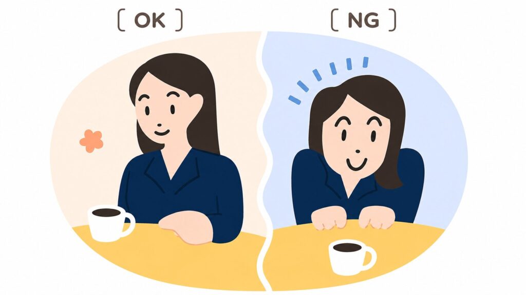 시선은 오래 붙잡기보다 자연스럽게 맞춘다